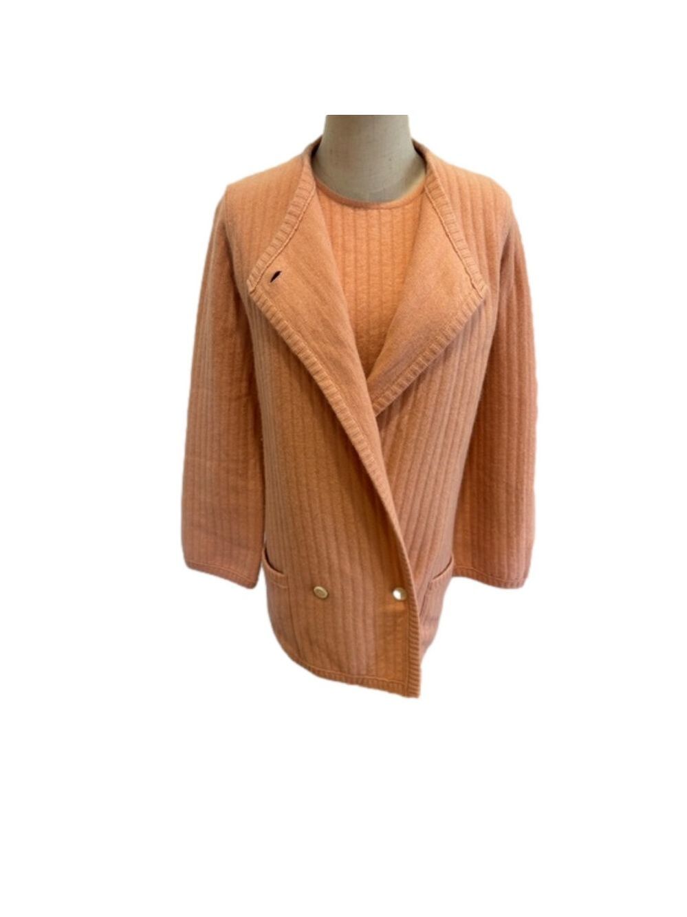2PC ADRIENNE VITTADINI LAMBS WOOL ANGORA CARDIGAN & VEST VINTAGE LUXURY SZ M - Picture 4 of 16